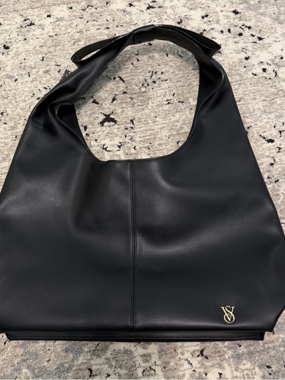 Victoria’s Secret Black Leather Tote Bag
